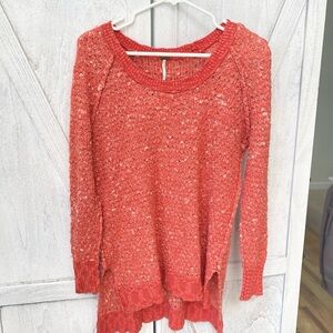 Free People Chunky Pullover Sweater Women’s XS Coral Wool Blend